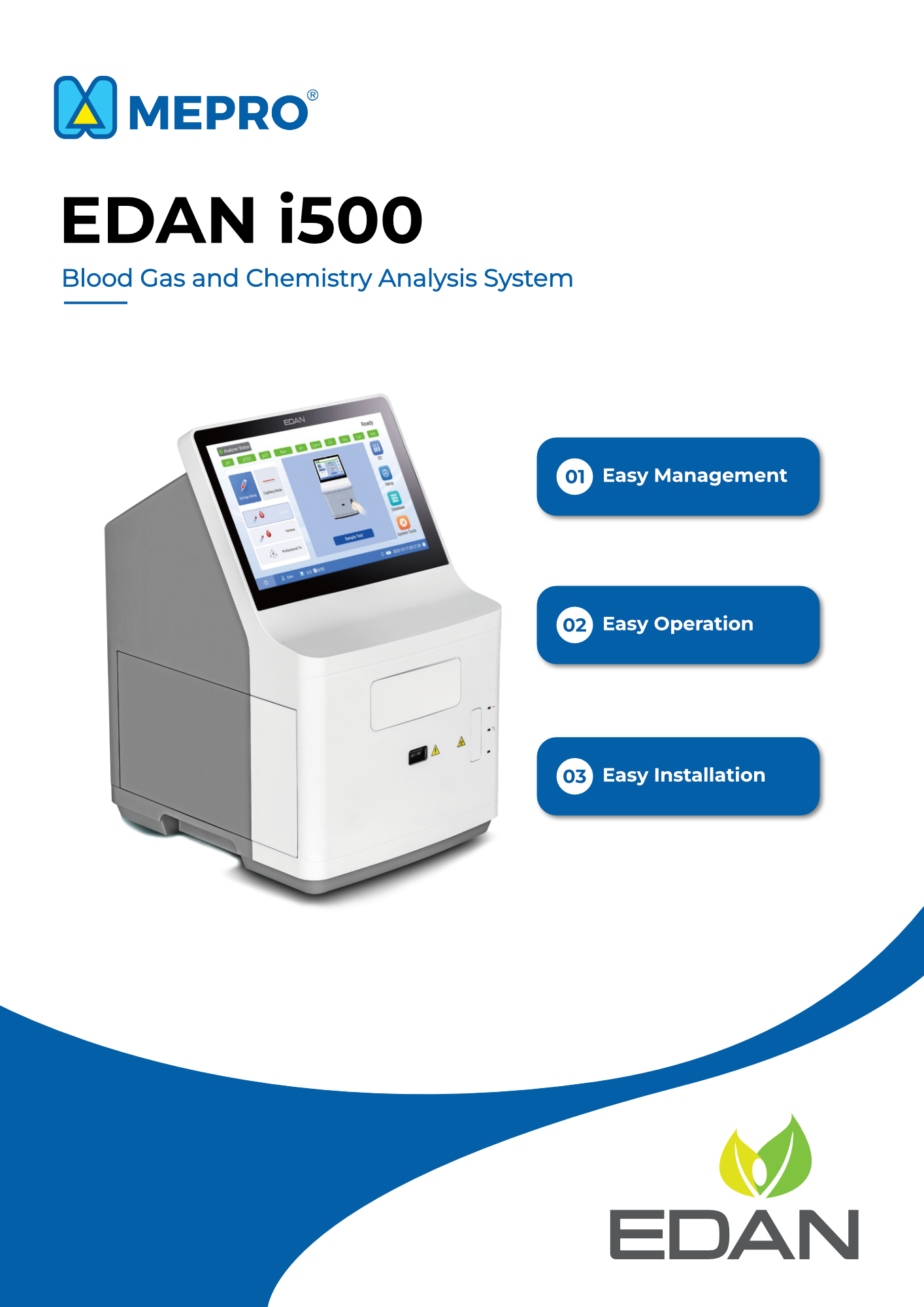 EDAN i500, Blood Gas and Chemistry Analysis System