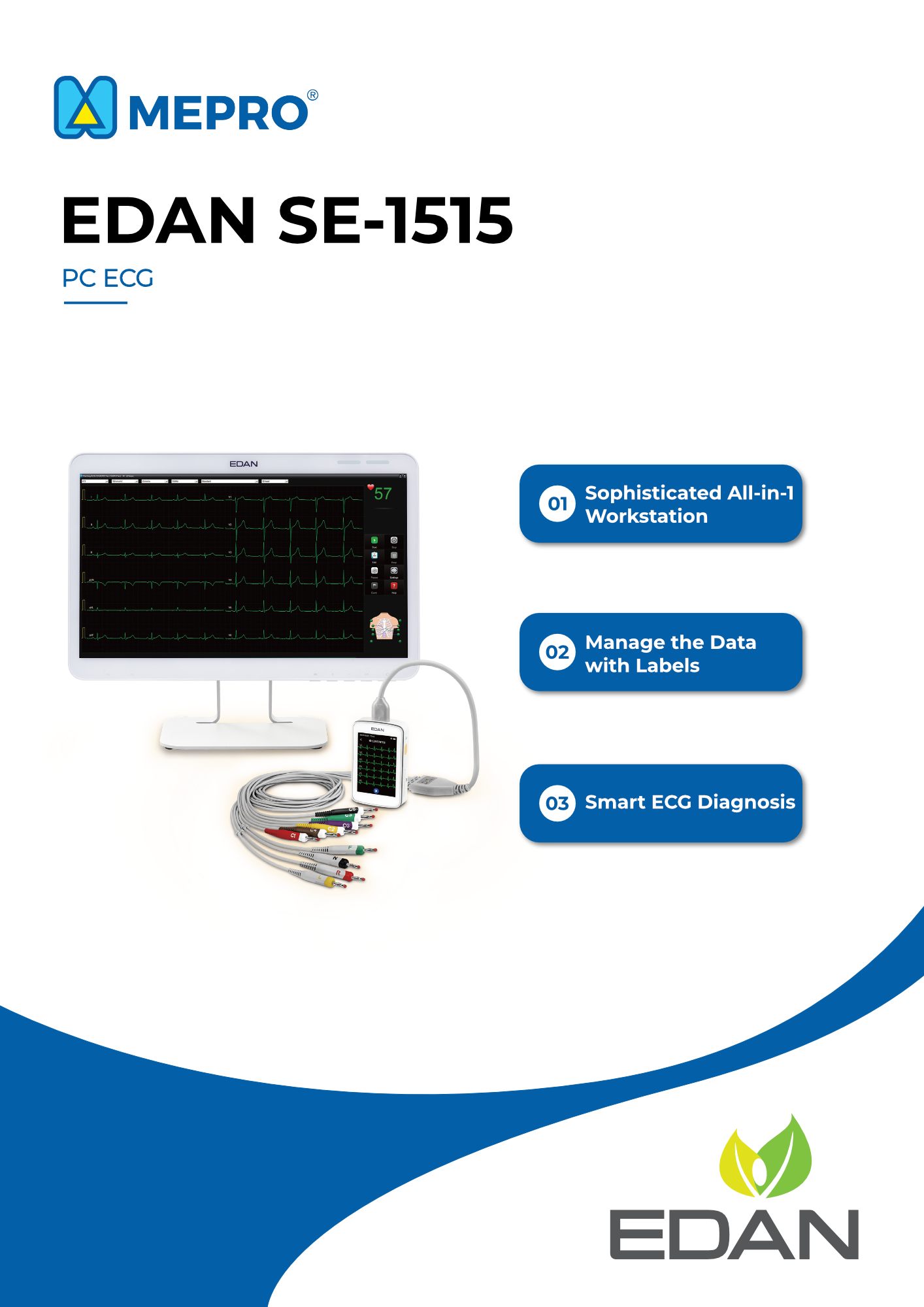 EDAN SE-1515, PC ECG